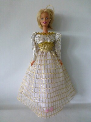 Mattel Barbie Original Fashion White + Gold Party Dress w/ Handstitching |  eBay