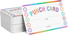 Teacher Punch Cards 200 Pack 3.5 X 2 Inch - Incentive Behavior Reward Card for