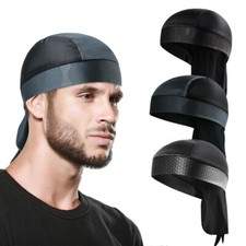 Men Dew Rag Moisture Sweat Wicking Helmet Liner Cooling Skull Cap Do Doo Beanie