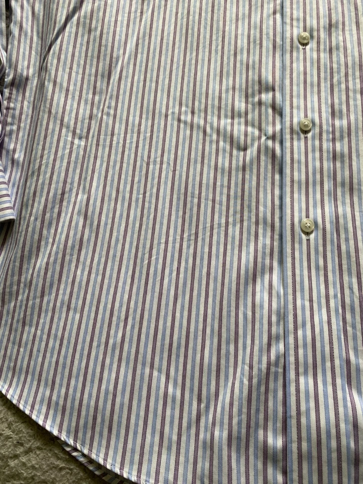 Camisa con botones manga larga calce tradicional a rayas Nordstrom para hombre talla 16,5 33 Foto 2 de 4