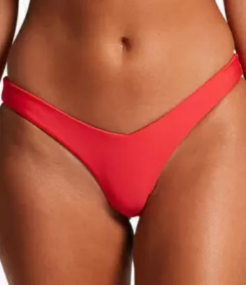 Volcom L29010 Women's True Red Simply Seamless V Bottom Bikini Bottom Size XS