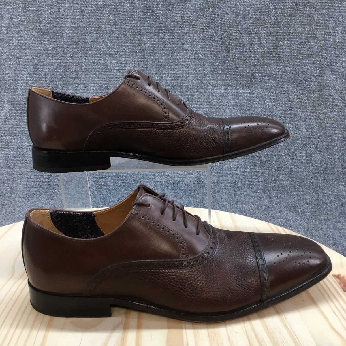 Florsheim Imperial Men\'s Brown Leather Cap Toe Brogue Oxford Shoes | Bio Comfort Vintage Florsheim Imperial Mens 8.5 D Cap Toe Brogued Oxford  main image 4