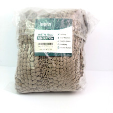 Turquoize Chenille Home 24 in x 36 in Taupe Absorbent Bath Rug Collection