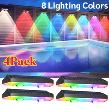 Solar Power Stairs Lights Outdoor Garden Pathway Wall Fence Deck Solar Step Lamp