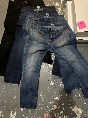 J Crew Mens 484 Slim Fit Narrow Leg Jeans Blue Cotton Size Lot Of