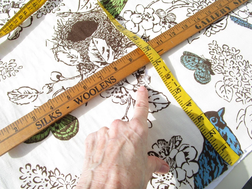 Tela Perch Duralee vidrio marino azul verde nido de pájaros mariposa 1 yd. Cuna. Lino Foto 3 de 4