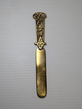 Antico coltello di carta apri lettere in ottone peso girapagine