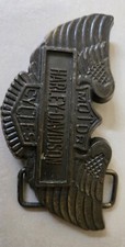 Vintage 1970s HARLEY DAVIDSON Belt Buckle Motorcycles Wings Metal 3D Emblem HD