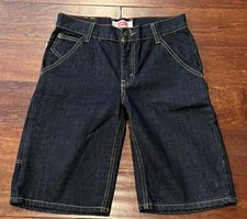 Levi  s Dark Blue 6 Pocket Boys 14 R 27 Carpenter Utility 11" Denim Cargo Shorts