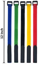NiftyPlaza 5 pcs 12 Inch Hook and Loop Fastening Cable Ties Strap Wire Organizer