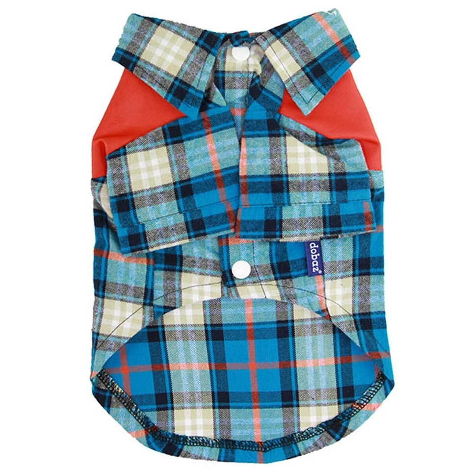 Camisa xadrez parisiense Dobaz acampamento cachorro - Azul tamanho XL - Imagem 2 de 2