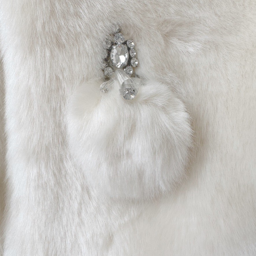 Ted Baker Ivory/White/Cream Faux Fur Jacket Billiee Size 8 (Ted Baker size 1) image 4