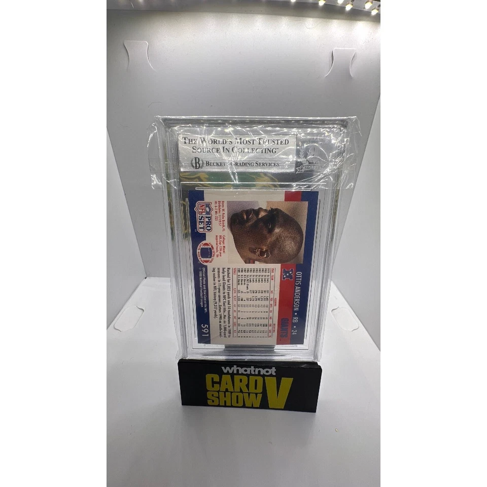 1990 Pro Set #591 Ottis Anderson Auto Beckett Authentic New York Giants SB Champ - Image 4 of 4
