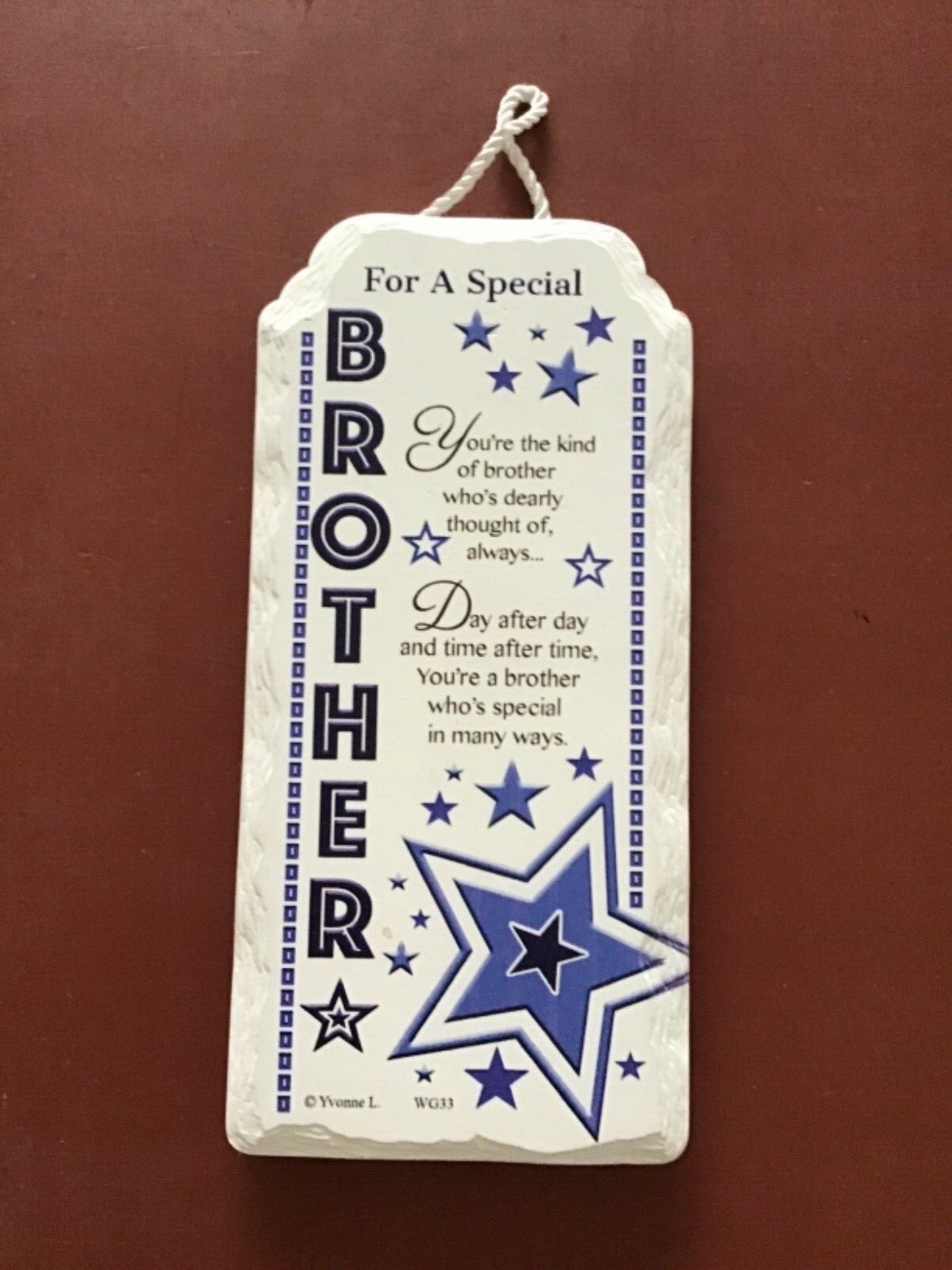 Special brother porcelain boxed gift hanging standing plaque free p&p
