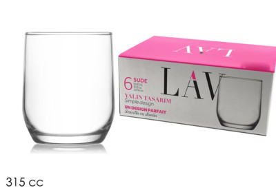 Wasserglas transparent verschiedene Farben 6 Stück