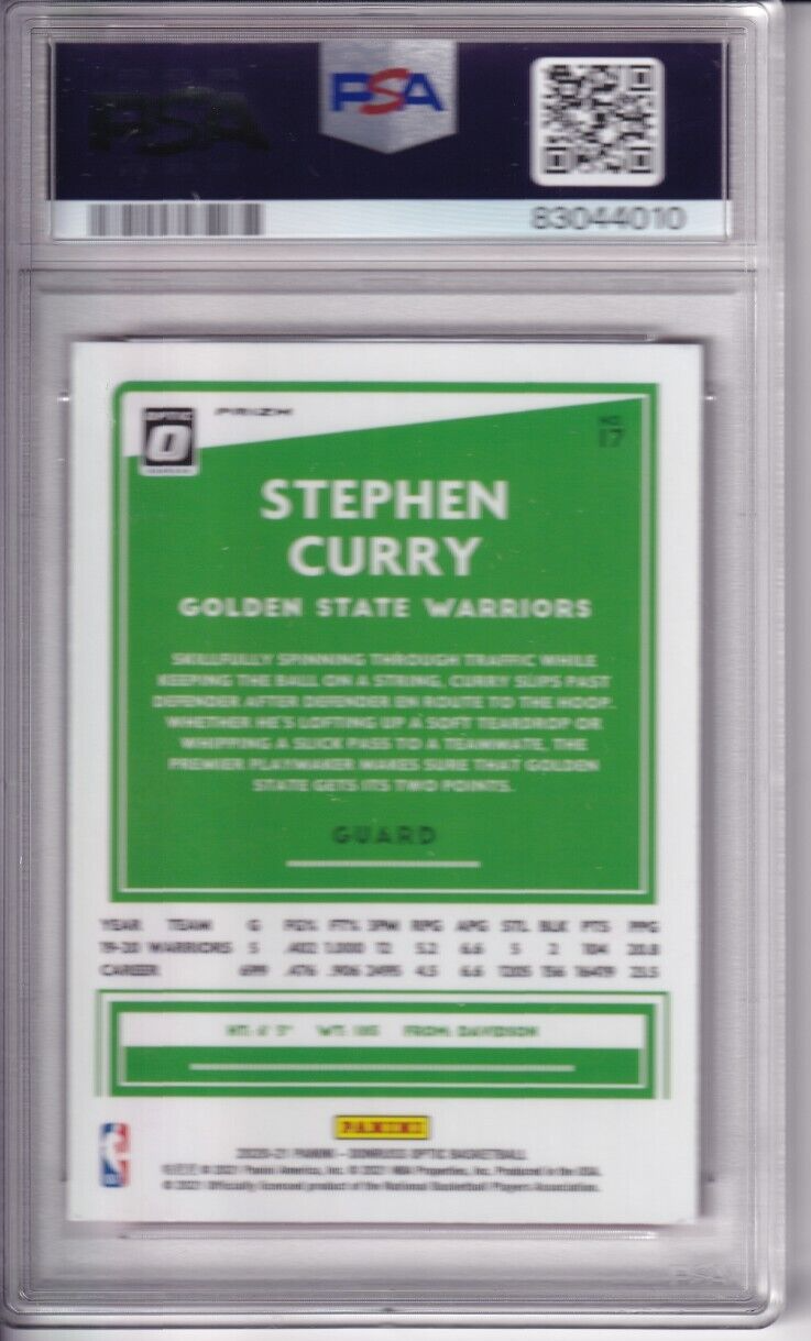 2020 Donruss Optic 17 Stephen Curry Hyper Pink Prizm PSA 10 Gem Mint