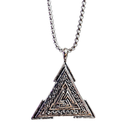 "Valknut Halskette Dreieck AnhäNger 24\" Stahl Nordisch Heidnisch Asatru Schmuc..."