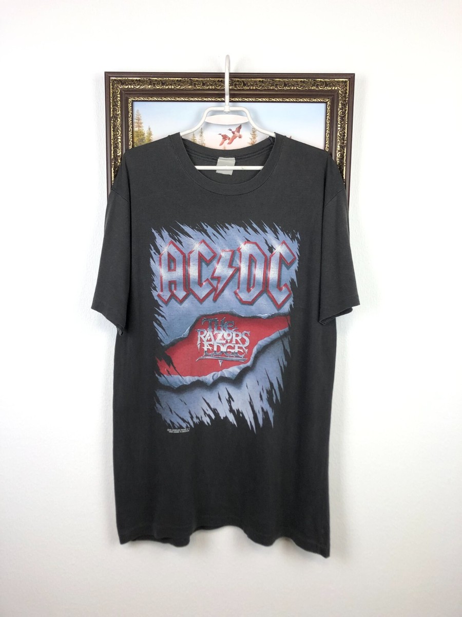 Vintage 90's ACDC AC/DC The Razor Edge Tour Shirt Band Tee Over