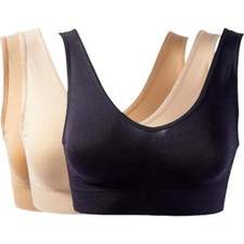 Rhonda Shear 3-pack Seamless Ahh Bra Black/Suntan/Warm Beige