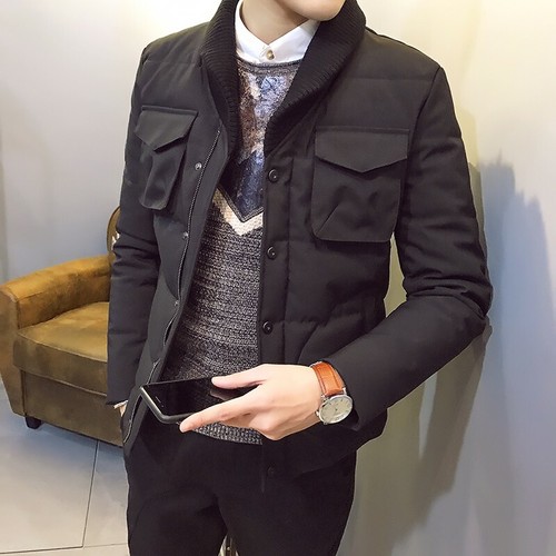 padded shawl collar coat