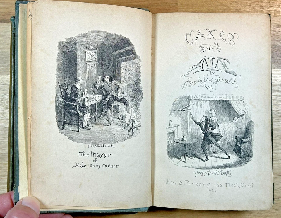 CAKES AND ALE 1842 DOUGLAS JERROLD 1st Edition 2 Volumes Cruikshank Illus. - Image 2 of 4