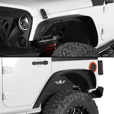 Front & Rear Driver Passenger Side Flat Fender Flares for Jeep Wrangler JK 07-18