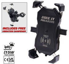 Motorrad Wireless Phone Charger Holder Cradle 15W Fast Charge + USB Output