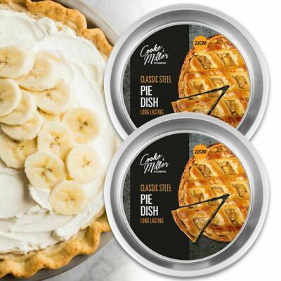 x ROUND DEEP PIE DISHES Baking Cake Pastry Bakeware Kitchen Oven Pan Tray  Tin UK