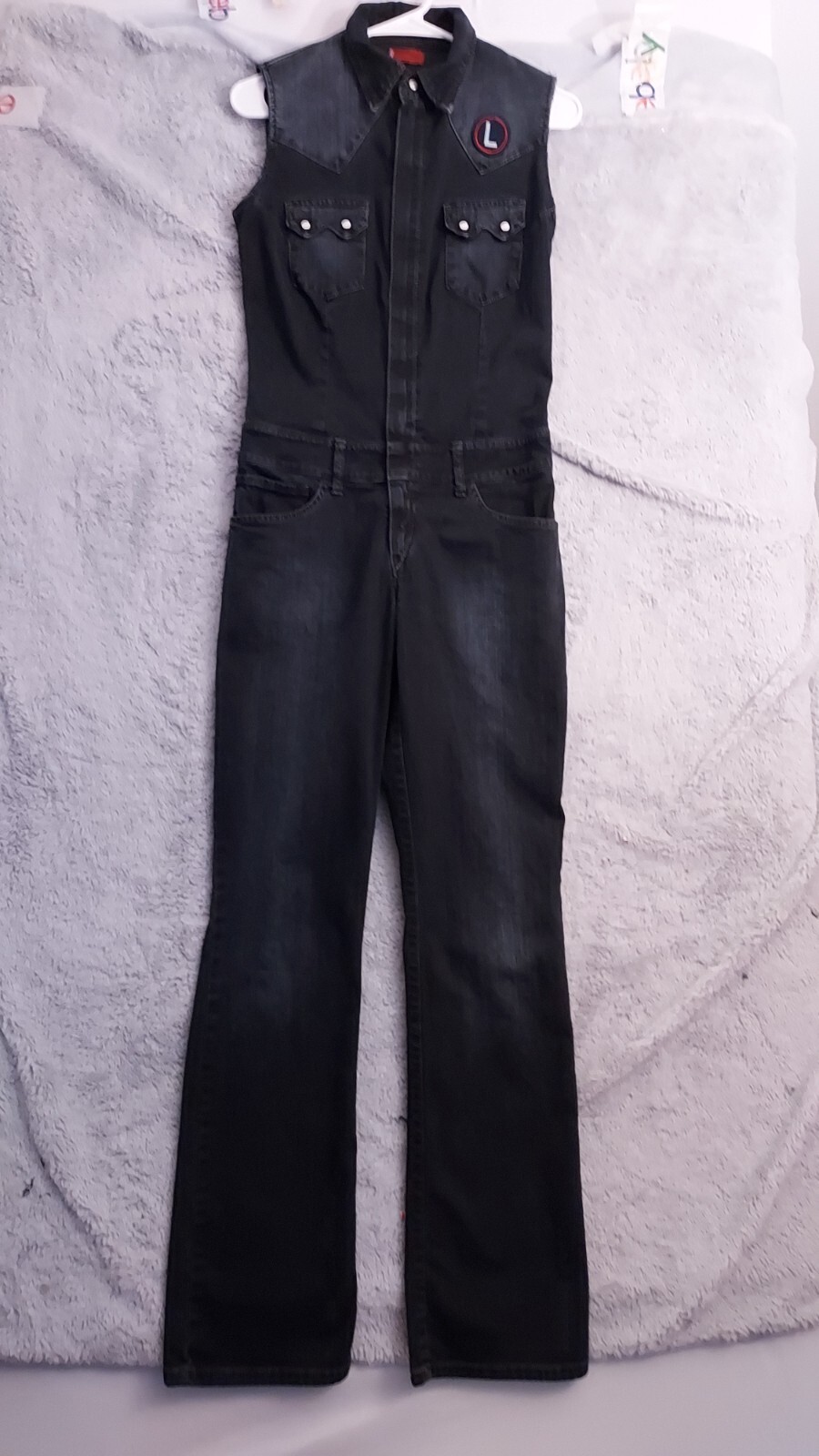 Levis Jumpsuit Womens Small Scooter Run Sleeveless Coveralls Sawtooth Denim S-image