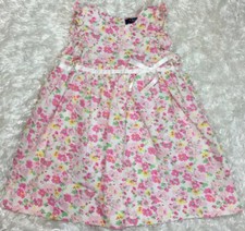 CHAPS Baby Girl DRESS Size 18 Months Floral Print Sleeveless Pink Easy Care
