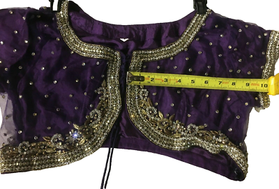 Bolero Jacket Purple Semi-Sheer Embellished Embroidered