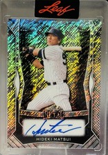 🏆HIDEKI MATSUI 2023 Leaf Metal Autographs Silver Shimmer Auto SP /9 #YANKEES!🏆