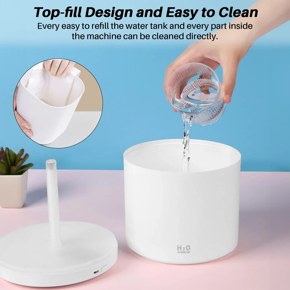 2L Ultrasonic Cool Mist Humidifier for Room Air Vaporizers and Humidifier for Ba - Image 4 of 4