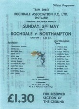 80/81 ROCHDALE 0-1 NORTHAMPTON *SINGLE SHEET DIV 4 3.5.81 COPY SCARCE ATT. 1,474