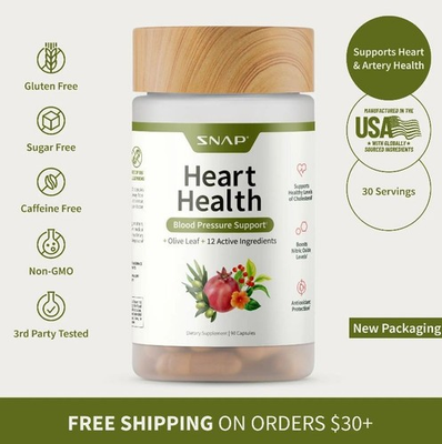 #ad Heart Health amp; Blood Pressure Supplement Snap Coq10 Hawthorn Pomegranate 90 Caps $76.99