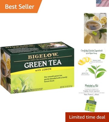 Refreshing Green Tea with Lemon - 20 Count Packs, 6 Boxes of Caffeinated Bliss