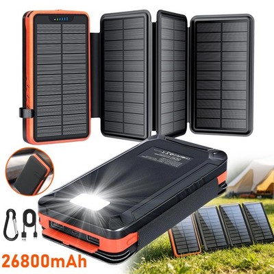 26800mah Solar Powerbank Mobile Powerbank Tragbar Schnellladegerät Für Unterwegs