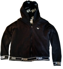 Victoria Secret Pink Womans Black Jacket Size M