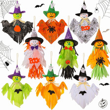 9 Pack Halloween Hanging Decoration Ghost Pumpkins Tree Decor