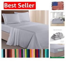 Luxurious 1500 Hotel Quality Microfiber Three Line Embroidered Softest 4-Pie...
