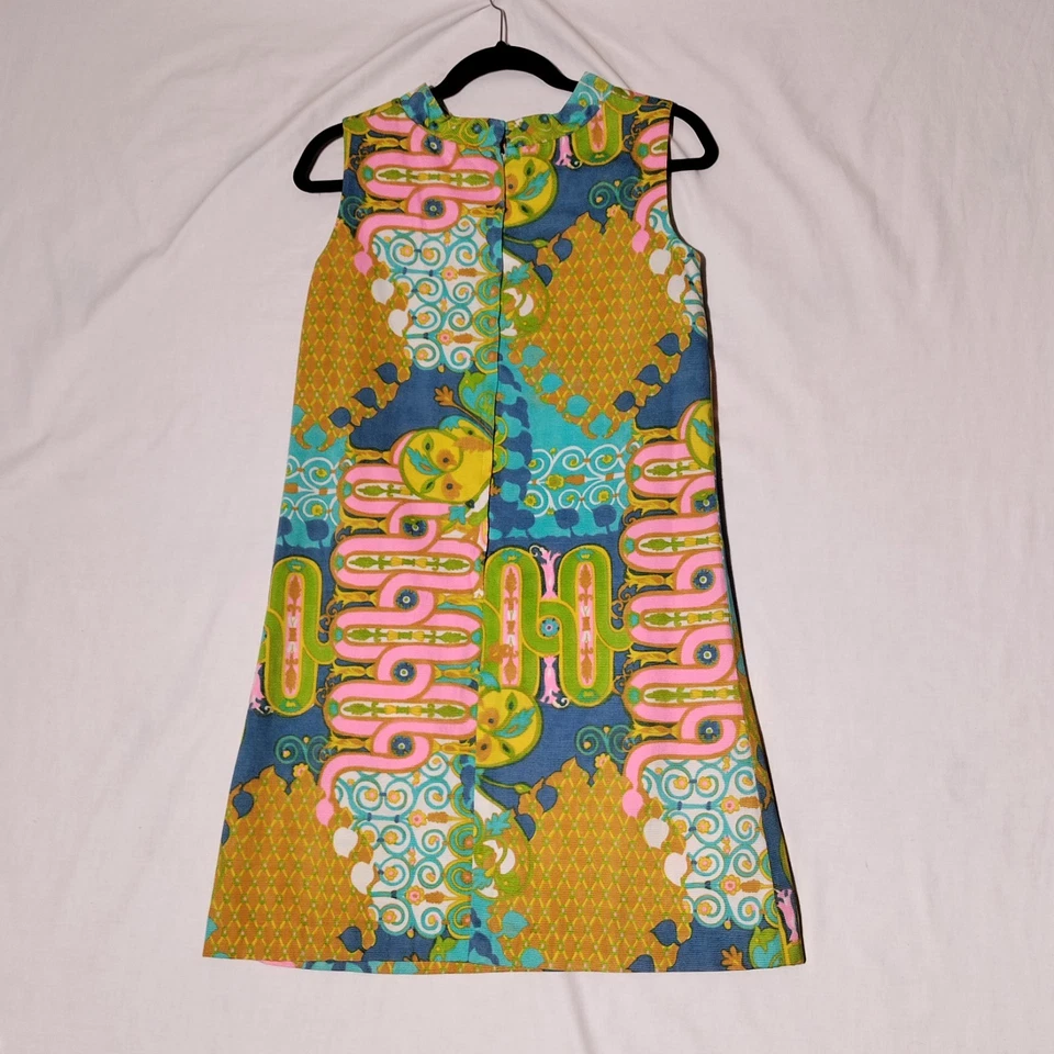 Vestido Tori Richard Hawaiano Psicodélico Años 60 Multicolor Talla 12 De Colección Foto 2 de 4