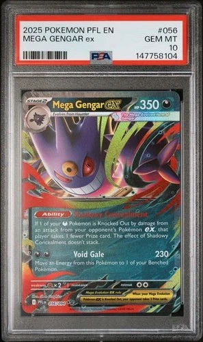 MEGA GENGAR ex 056/094 Pokemon Phantasmal Flames PSA 10 GEM