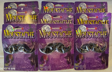 Lot of 9 Adult Black Mustache Halloween Cosplay Costume Accessory, damage packs