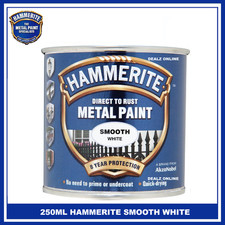 Hammerite 250ML Smooth / HAMMERED / SATIN Direct Rust Metal Paint - ALL COLOURS