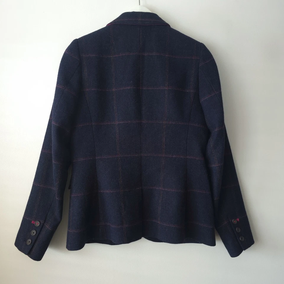 Chaqueta Blazer Joules Lana Pura Azul Tweed Hacking Talla 10 Foto 2 de 4