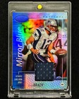2002 Donruss Leaf Certified #52 Tom Brady game-worn jersey patch mirror blue /50
