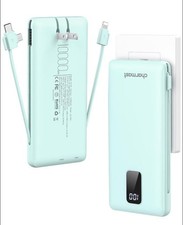 charmast Portable Charger with Built-in Cables and Plug, 10000mAh USB C Power
