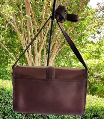 Coach Medium Vintage 8117 Roll Tobacco Brown Leather Made in