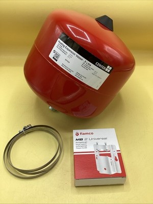 8 Liter Mittelmarke rot Heizung Ausdehnungsgefäß mit Halterung. Nagelneu 5361