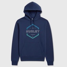 Hurley Graphic Hoodie - NWT Mens Size Large Navy Blue / Multi - 46047-N6